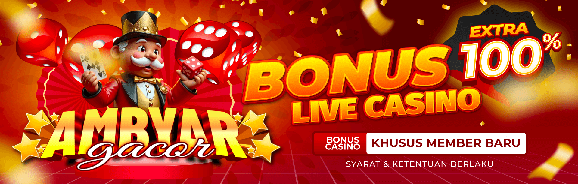 BONUS NEW MEMBER LIVE CASINO PALING AMBYAR